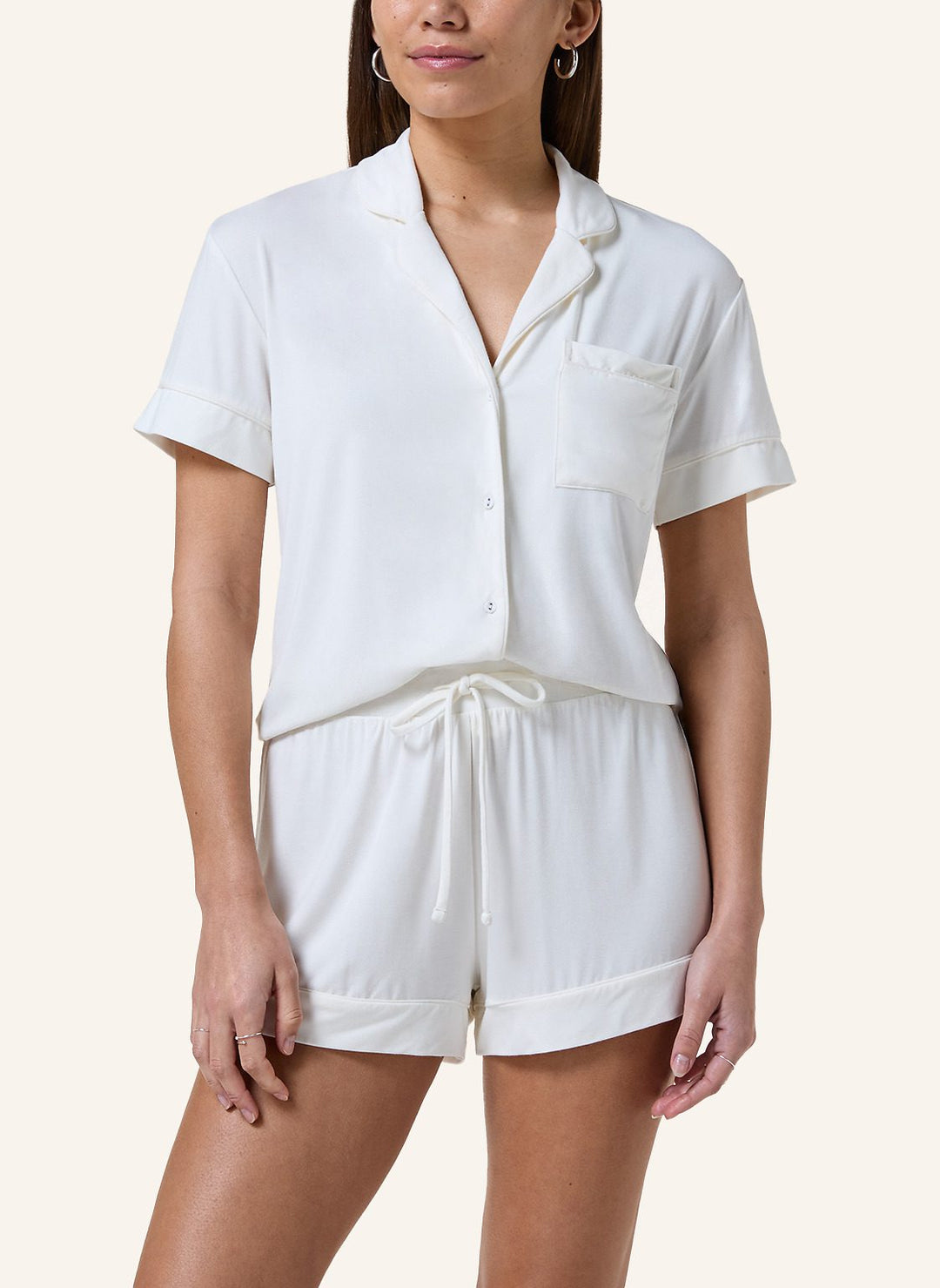 Essential Jersey Short-Sleeved Jacket - Whisper White