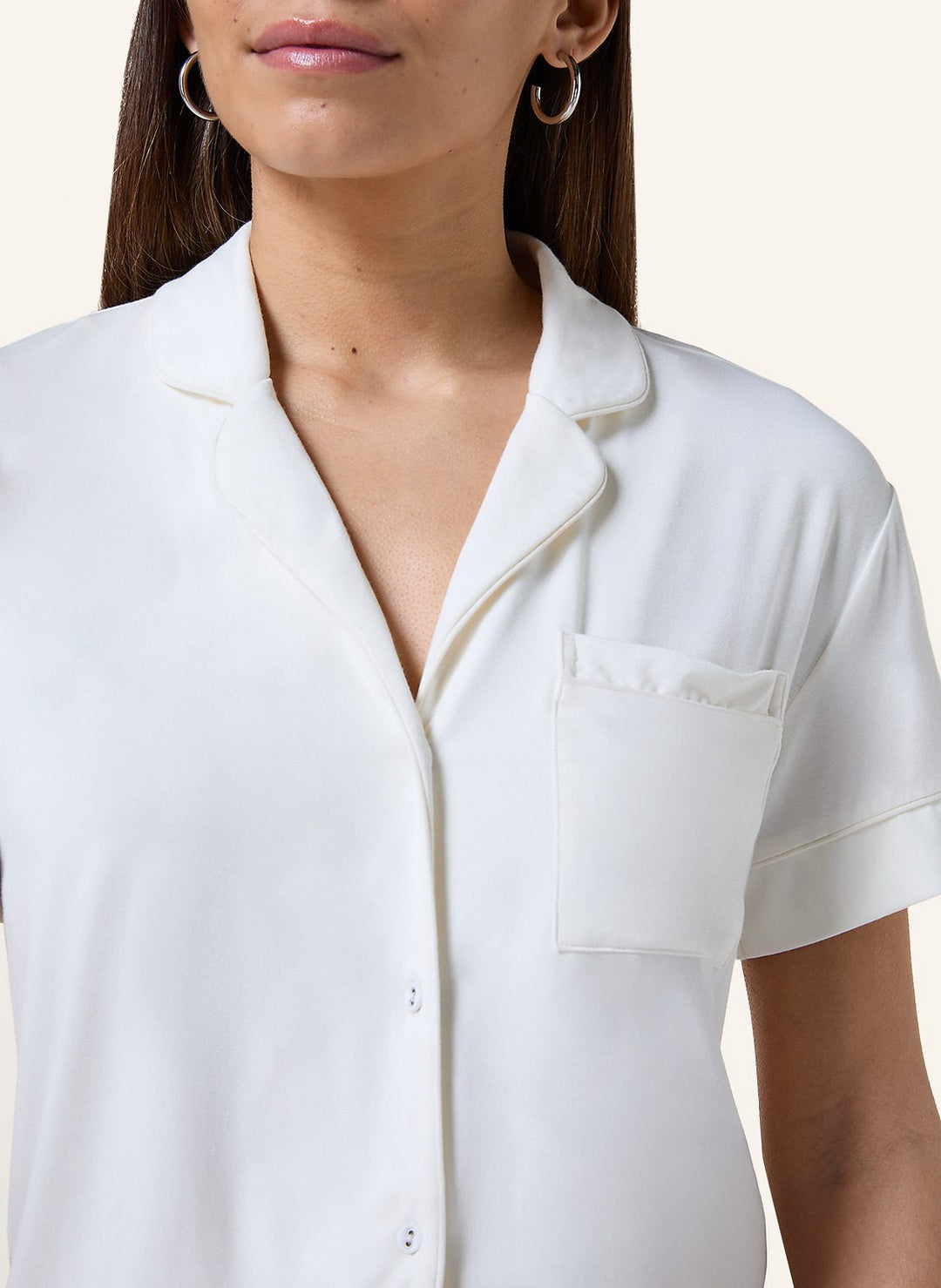 Essential Jersey Short-Sleeved Jacket - Whisper White