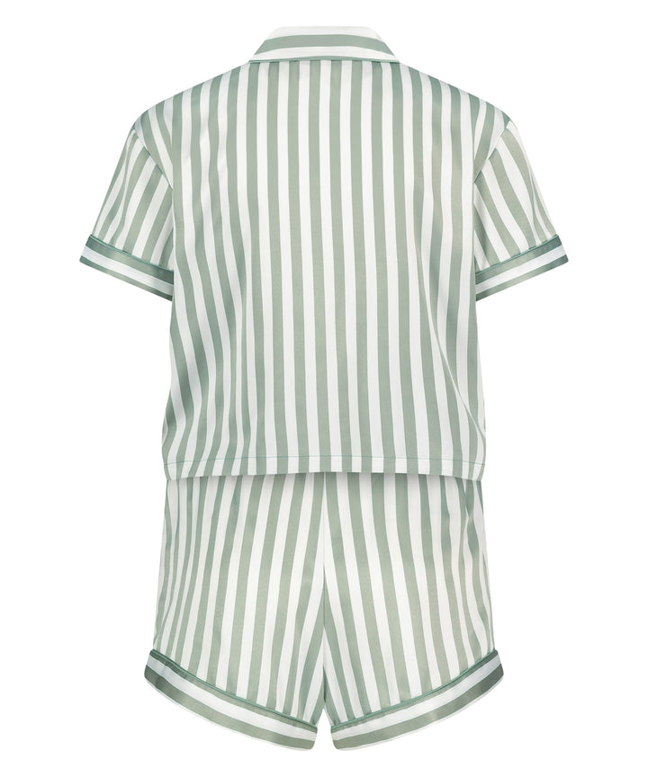 PJ SHORT SATIN STRIPE - Iceberg Green
