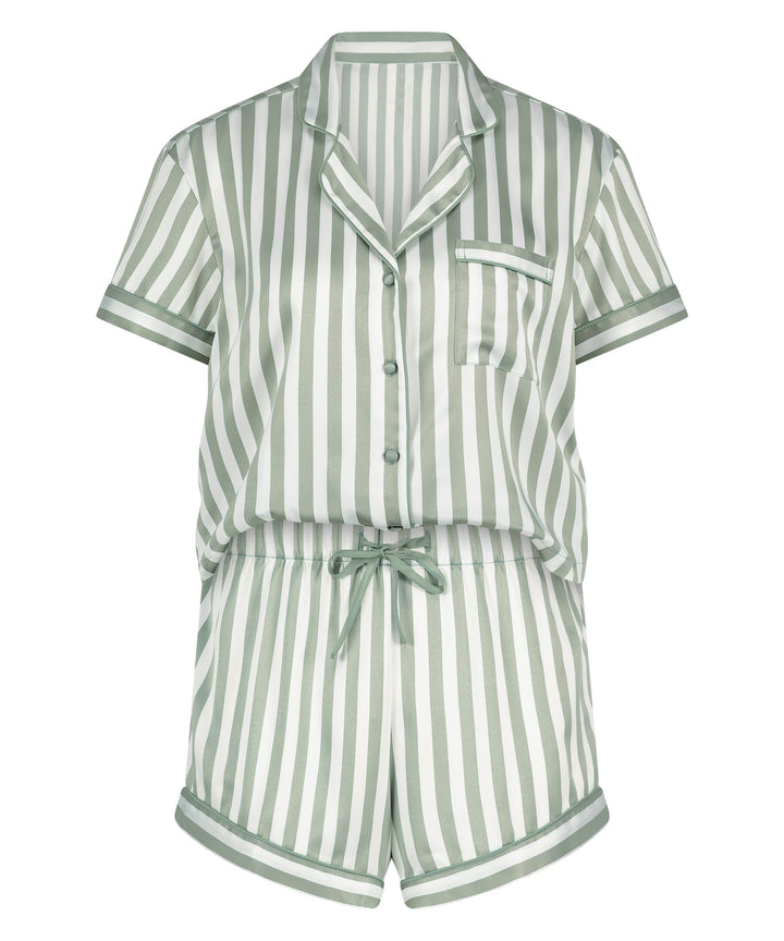 PJ SHORT SATIN STRIPE - Iceberg Green