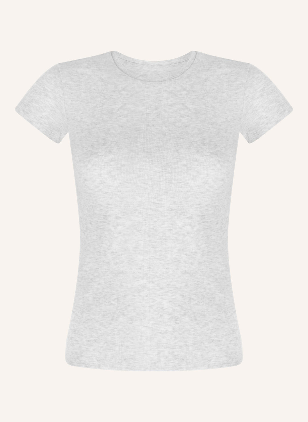 Pointelle Top - White Grey Melee