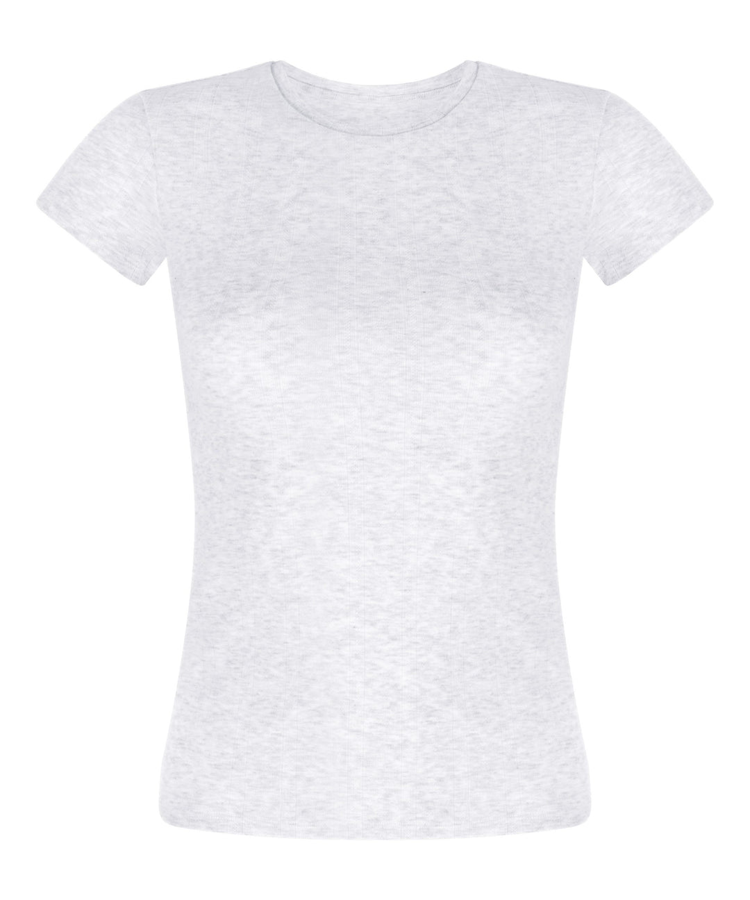 Pointelle Top - White Grey Melee