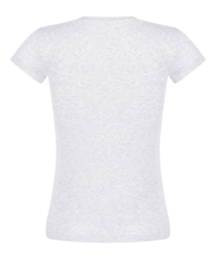 Pointelle Top - White Grey Melee