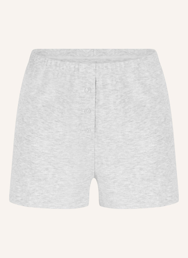 Pointelle shorts - White Grey Melee