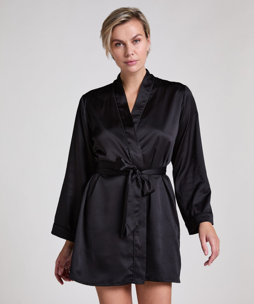Satin kimono - Black