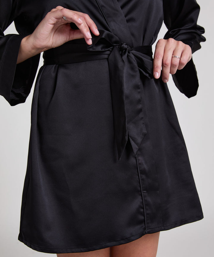 Satin kimono - Black