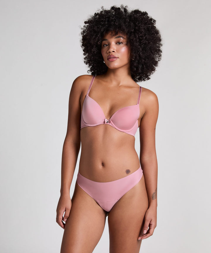 Plunge Padded Underwired Bra - Lilas