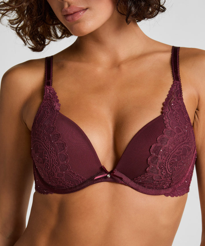Isadora Padded Underwired Push-Up Bra - Zinfandel
