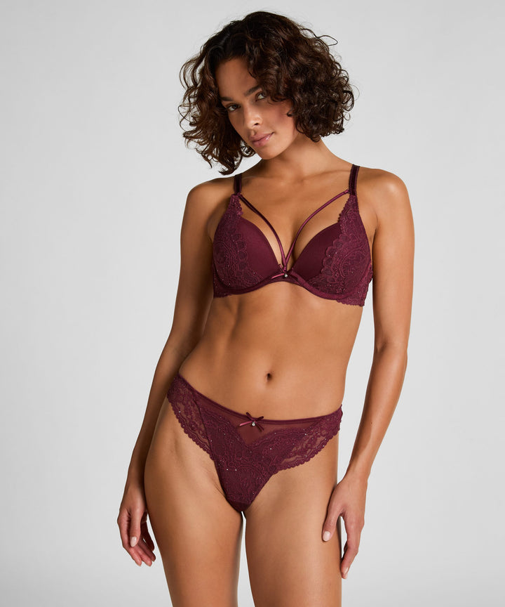 Isadora Padded Underwired Push-Up Bra - Zinfandel