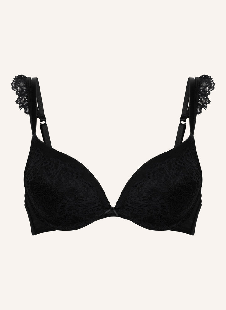 Posie Padded Underwired Push-Up Bra - Caviar