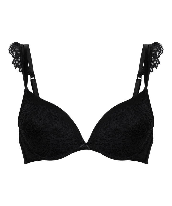 Posie Padded Underwired Push-Up Bra - Caviar