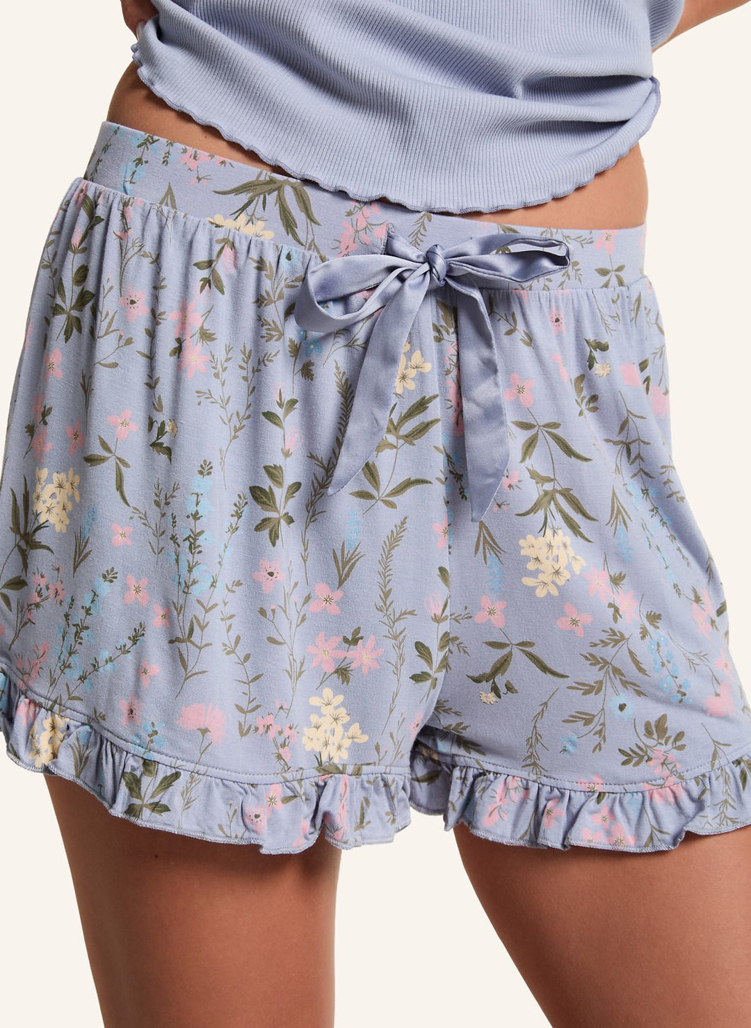Jersey Ruffled Shorts - Hkm Purple