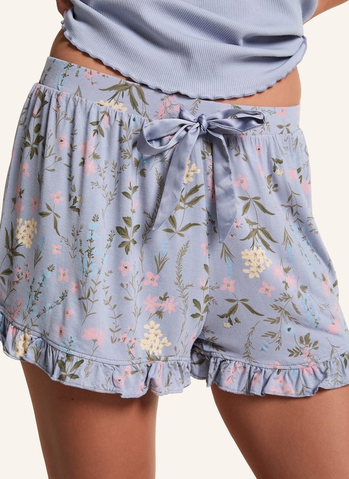 Jersey Ruffled Shorts - Hkm Purple