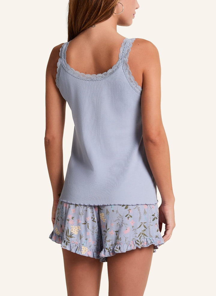 Singlet Rib Jersey Lace - Hkm Purple