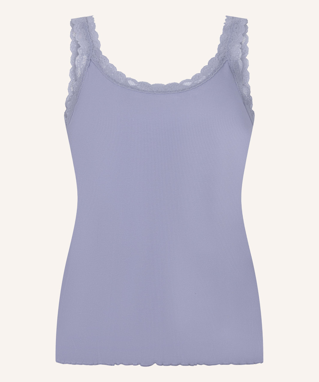 Singlet Rib Jersey Lace - Hkm Purple