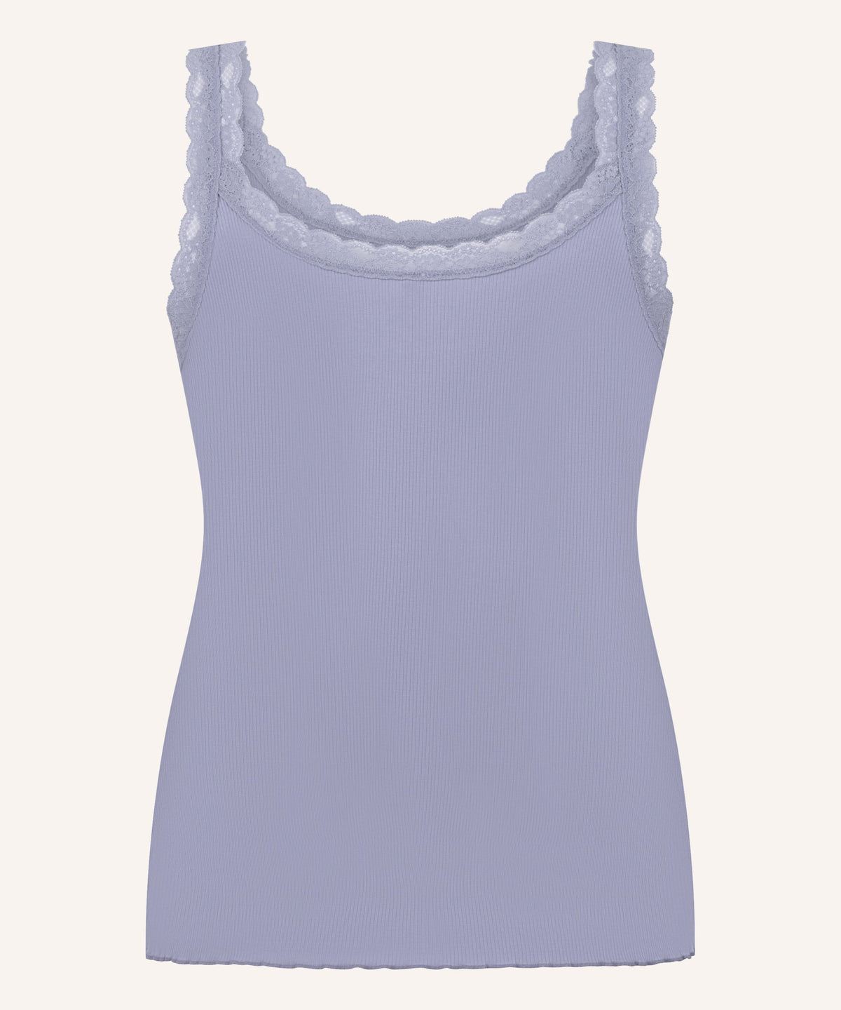 Singlet Rib Jersey Lace - Hkm Purple