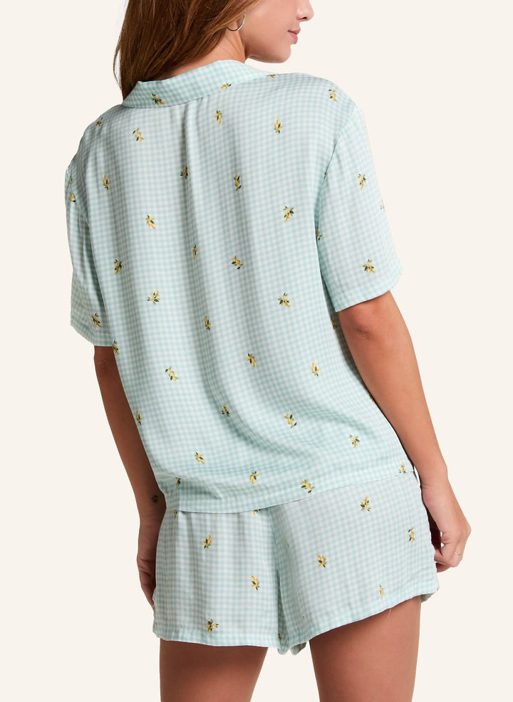 Short Viscose Check Print - Hkm Green