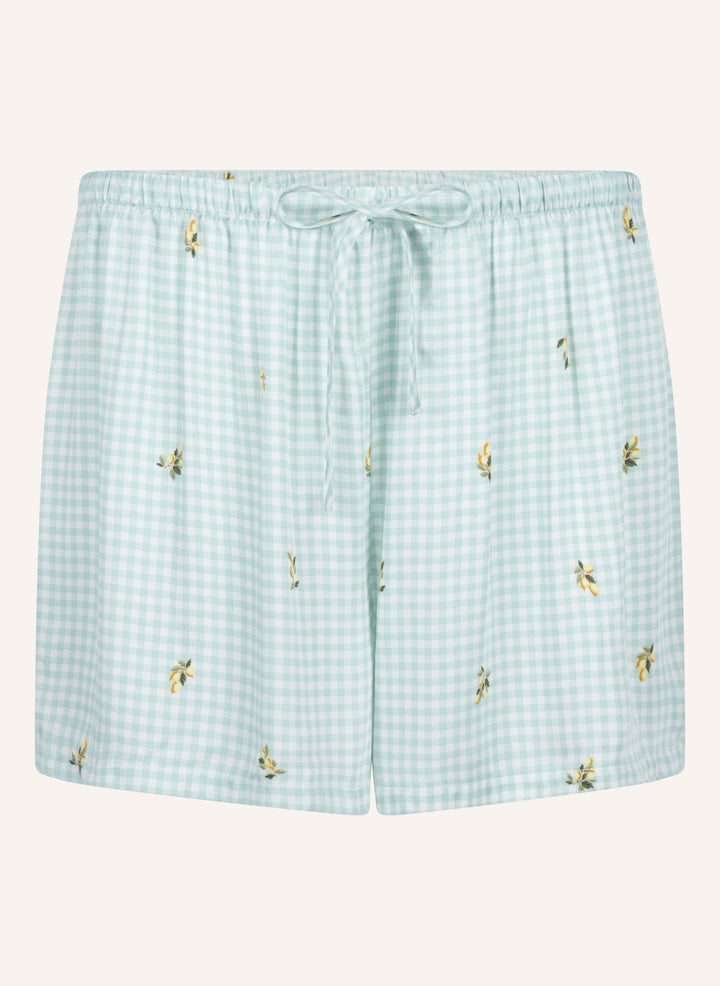 Short Viscose Check Print - Hkm Green