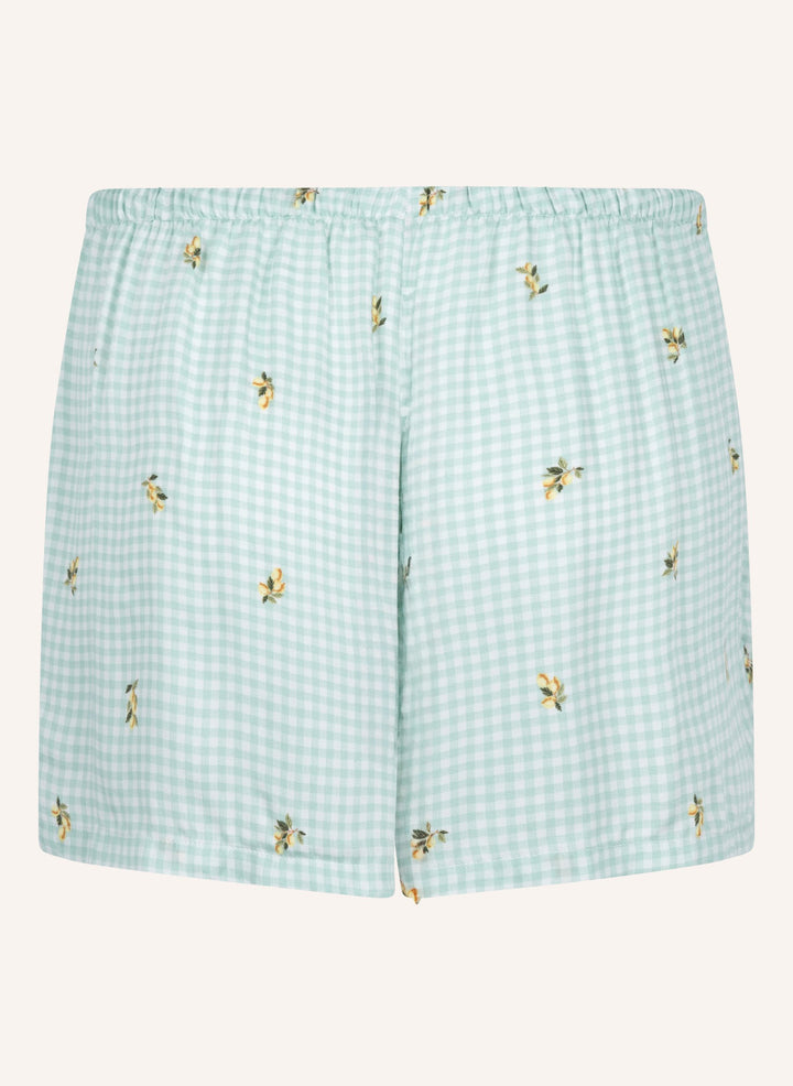 Short Viscose Check Print - Hkm Green