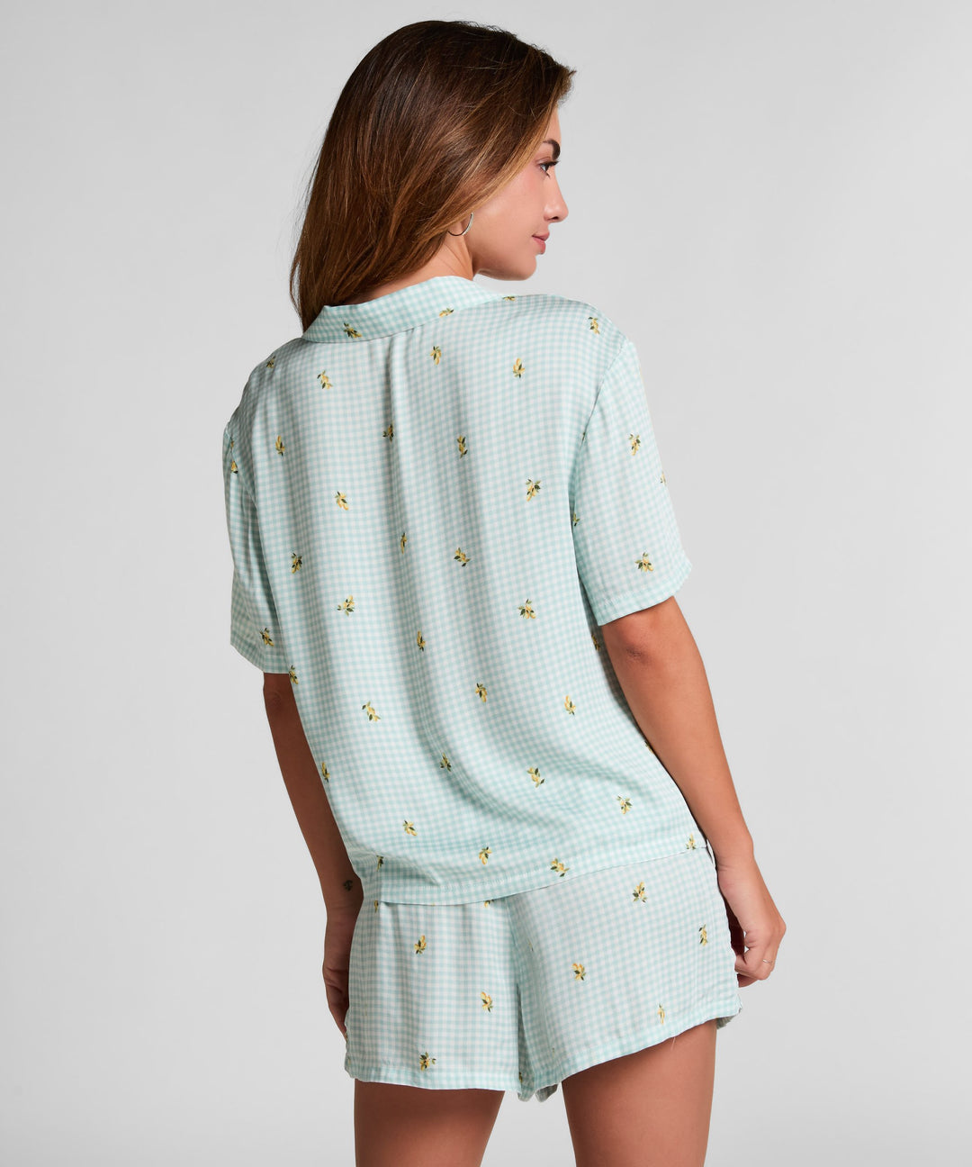 Short Viscose Check Print - Hkm Green