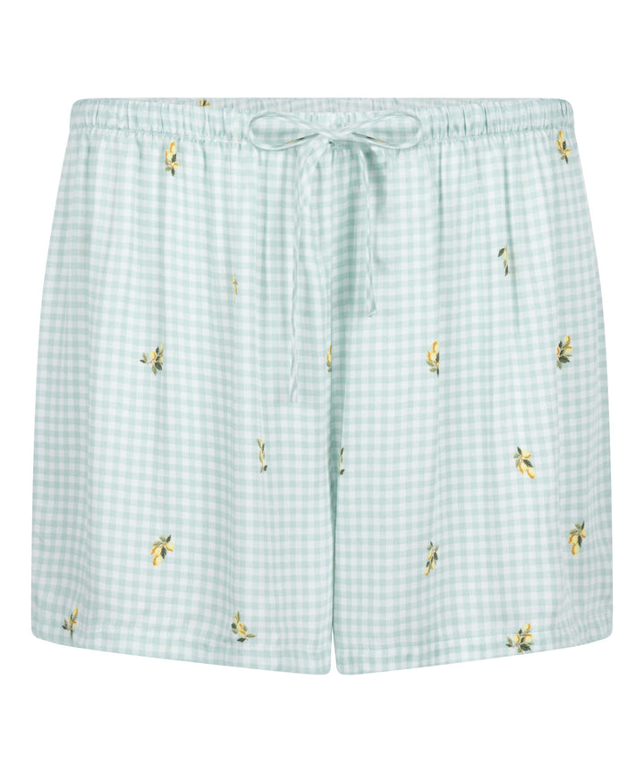 Short Viscose Check Print - Hkm Green