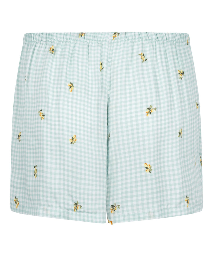 Short Viscose Check Print - Hkm Green