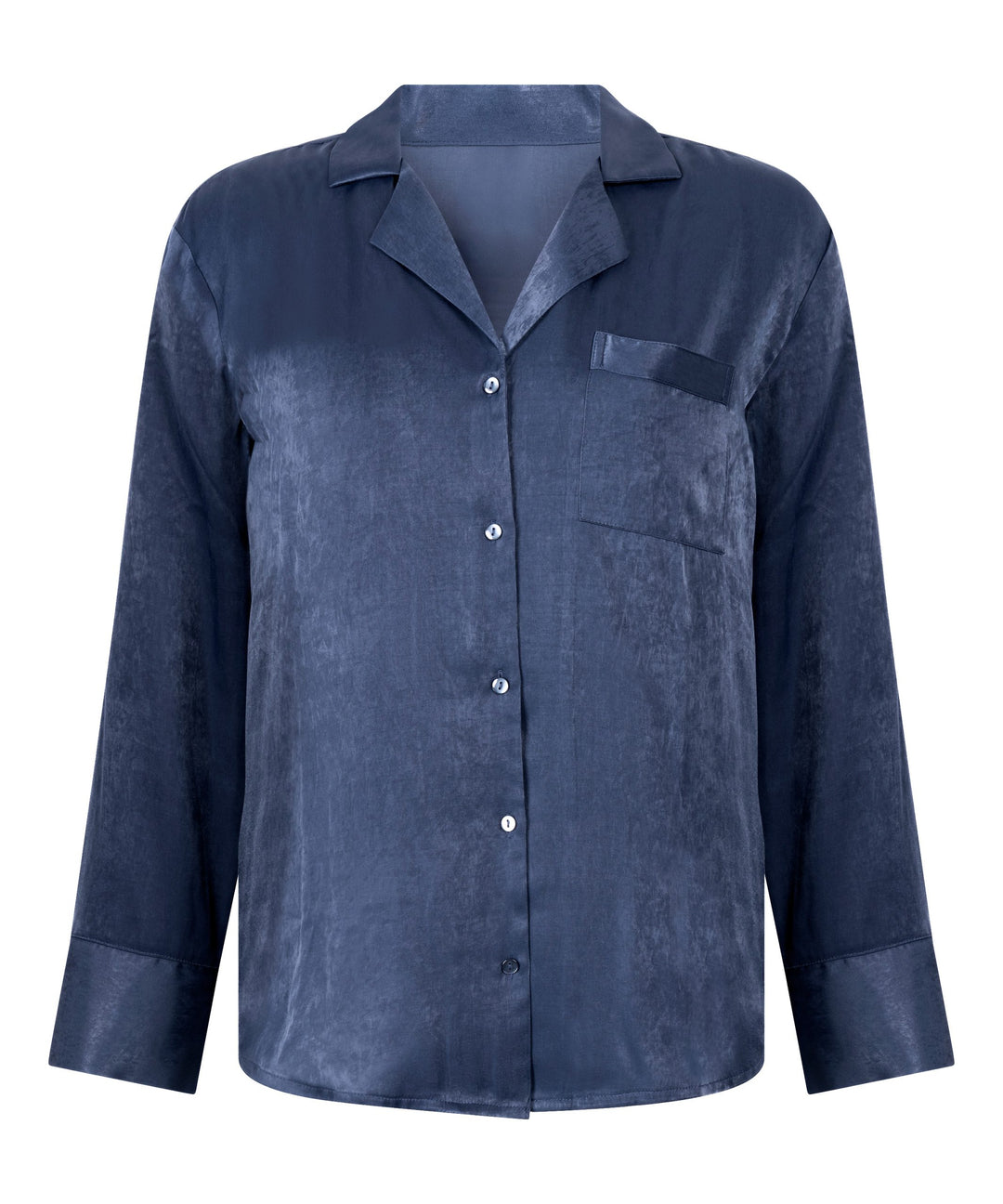 Ayla Satin Long-Sleeved Jacket - Vintage Indigo