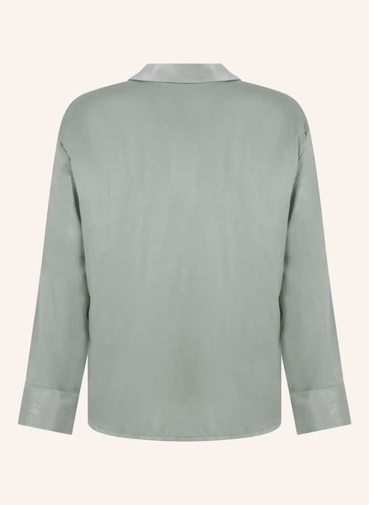 Ayla Satin Long-Sleeved Jacket - Iceberg Green