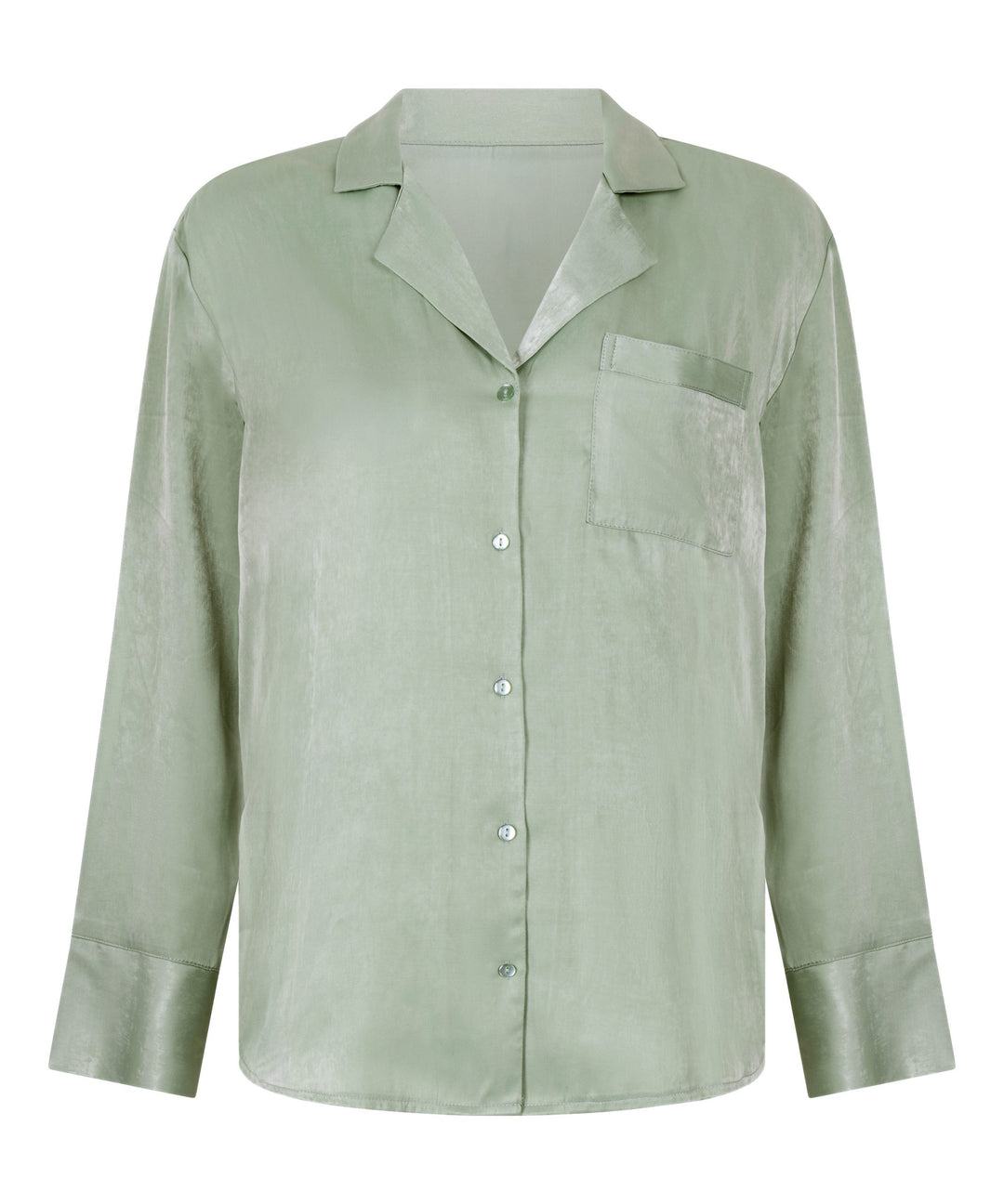 Ayla Satin Long-Sleeved Jacket - Iceberg Green