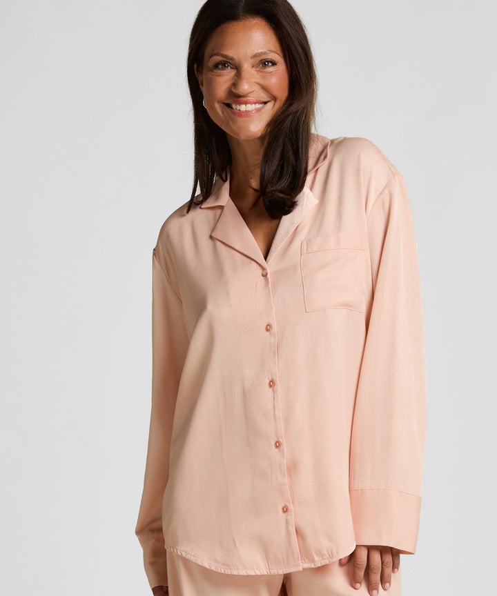 Ayla Satin Long-Sleeved Jacket - Pink