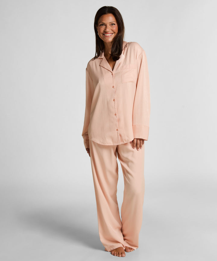 Ayla Satin Long-Sleeved Jacket - Pink