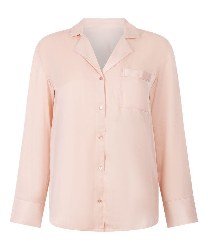 Ayla Satin Long-Sleeved Jacket - Pink