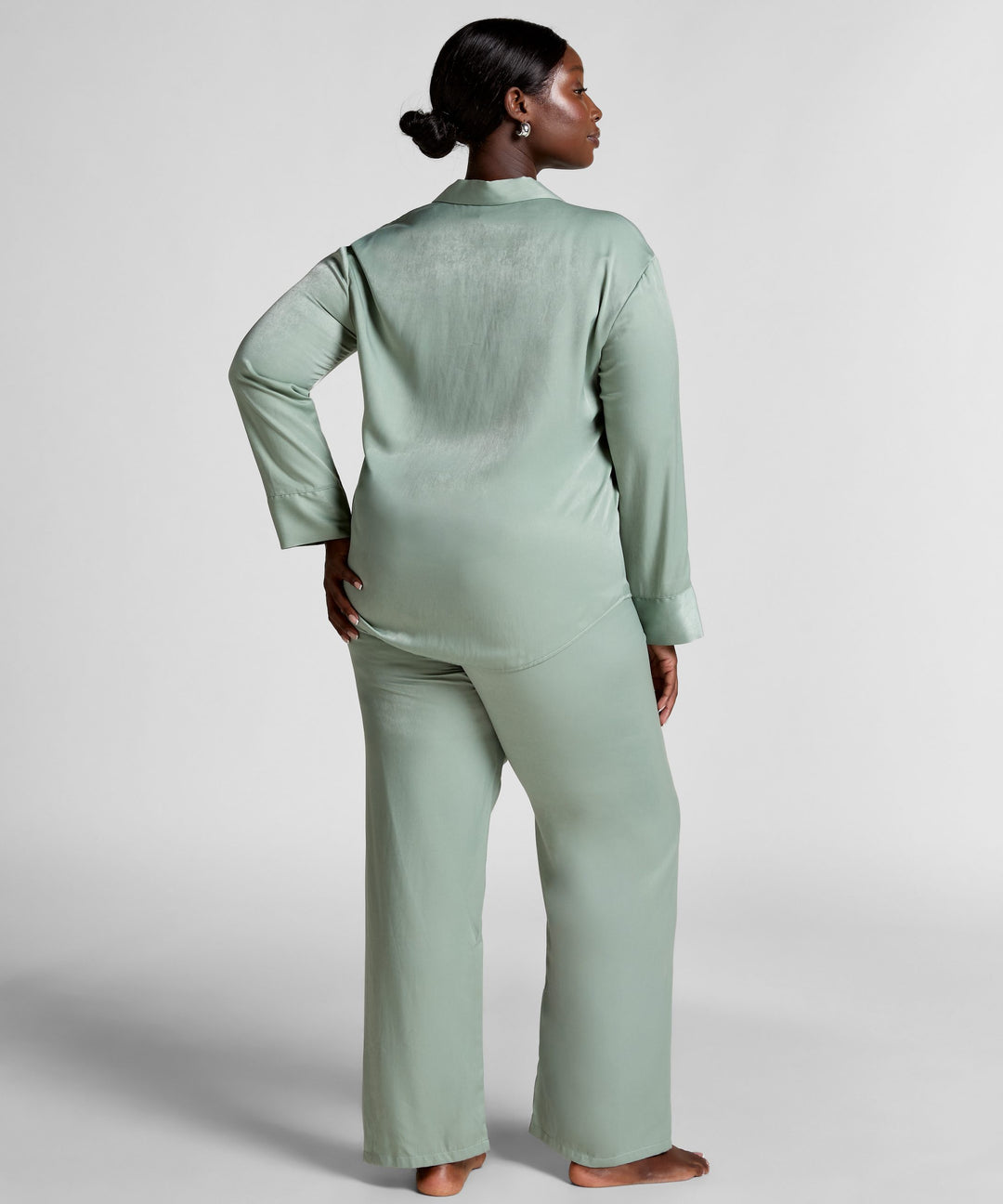 Satin Trousers - Iceberg Green