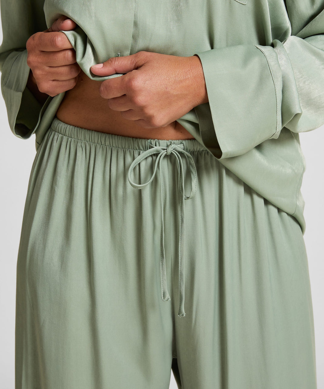 Satin Trousers - Iceberg Green