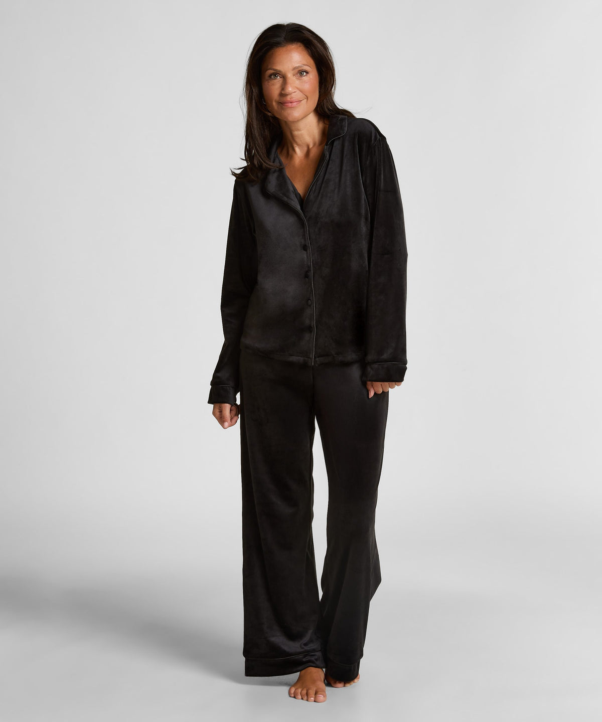 Velvet Pyjama Pants - Black