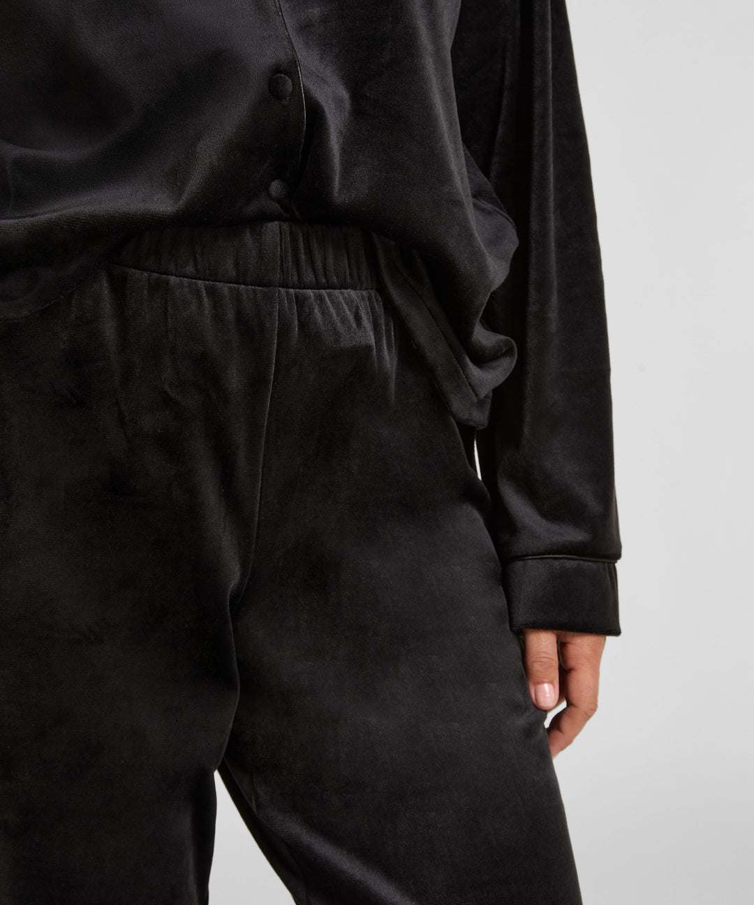 Velvet Pyjama Pants - Black