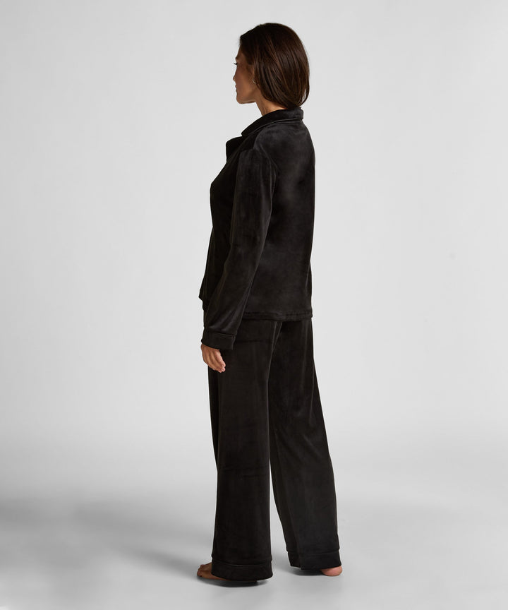 Velvet Pyjama Pants - Black