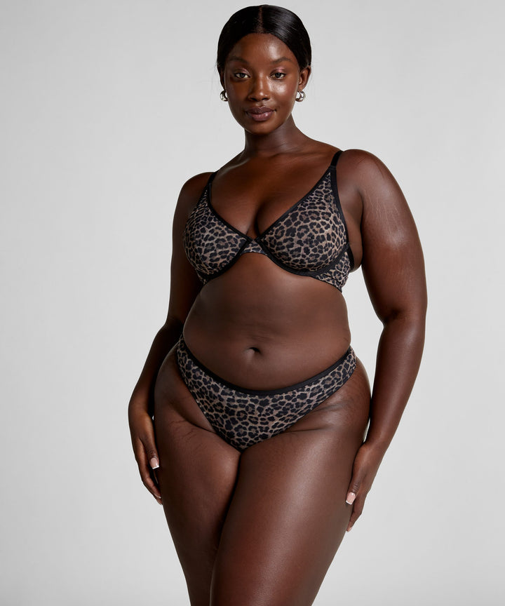 Highleg String Tara Leopard - Caviar