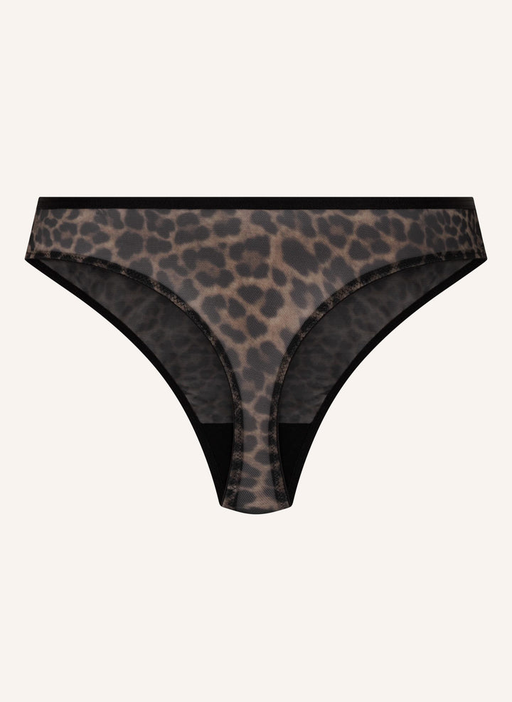 Highleg String Tara Leopard - Caviar