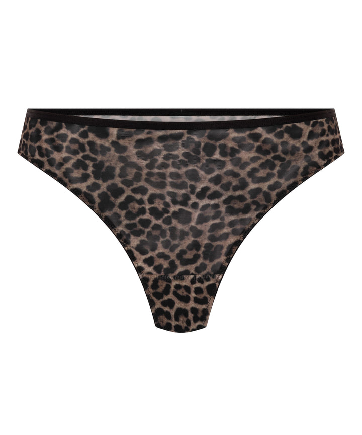 Highleg String Tara Leopard - Caviar
