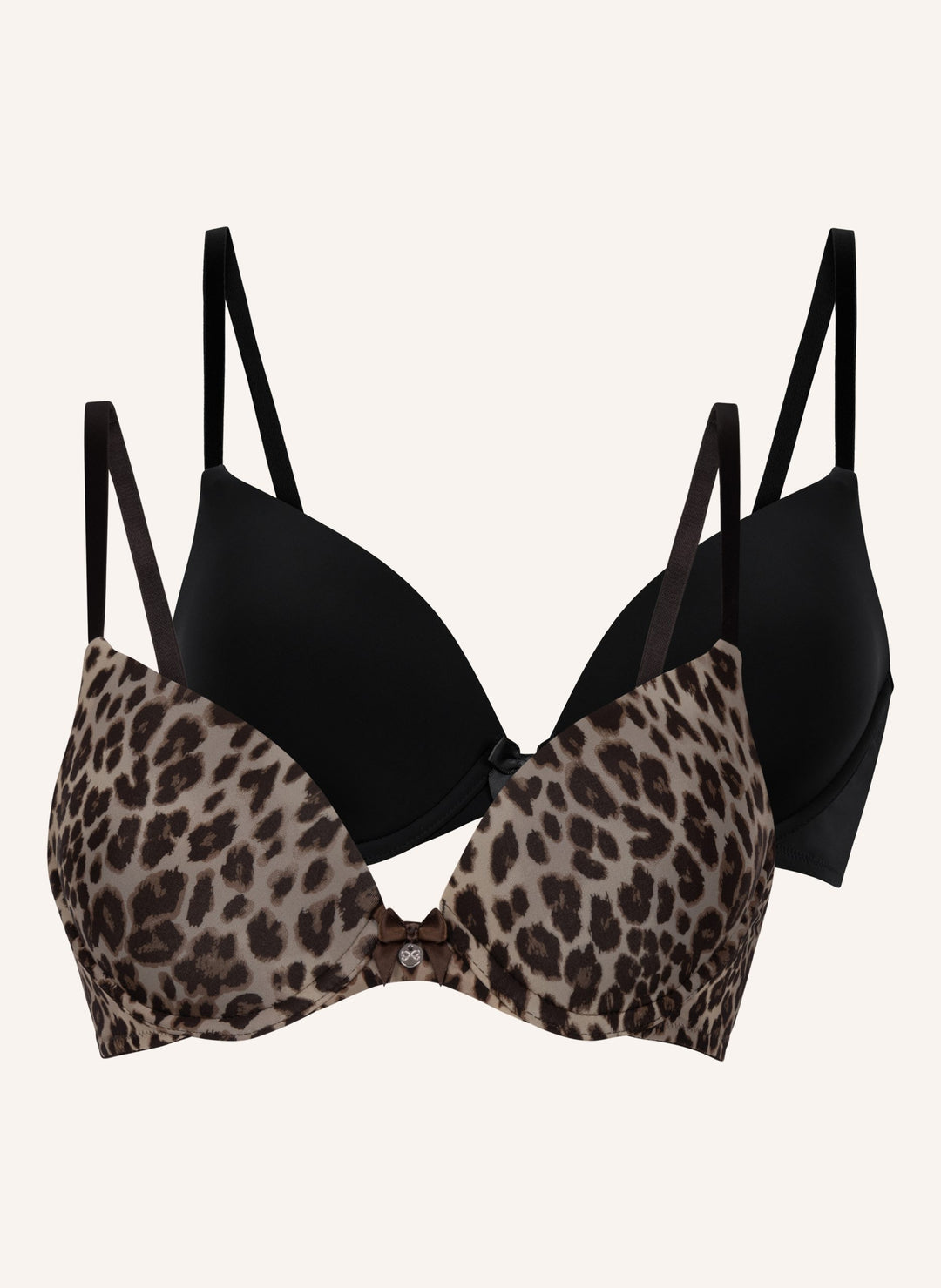 2-Pack Padded Underwired Bra - Caviar