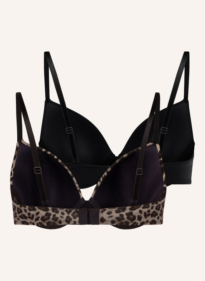 2-Pack Padded Underwired Bra - Caviar