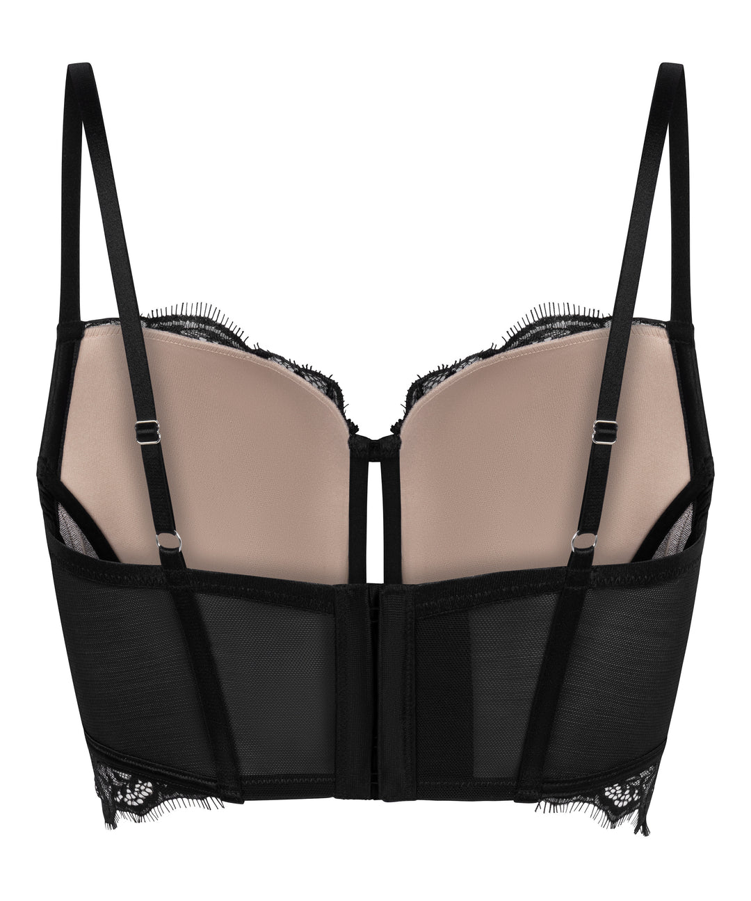 Floral Lace Longline Underwire Bustier Bra