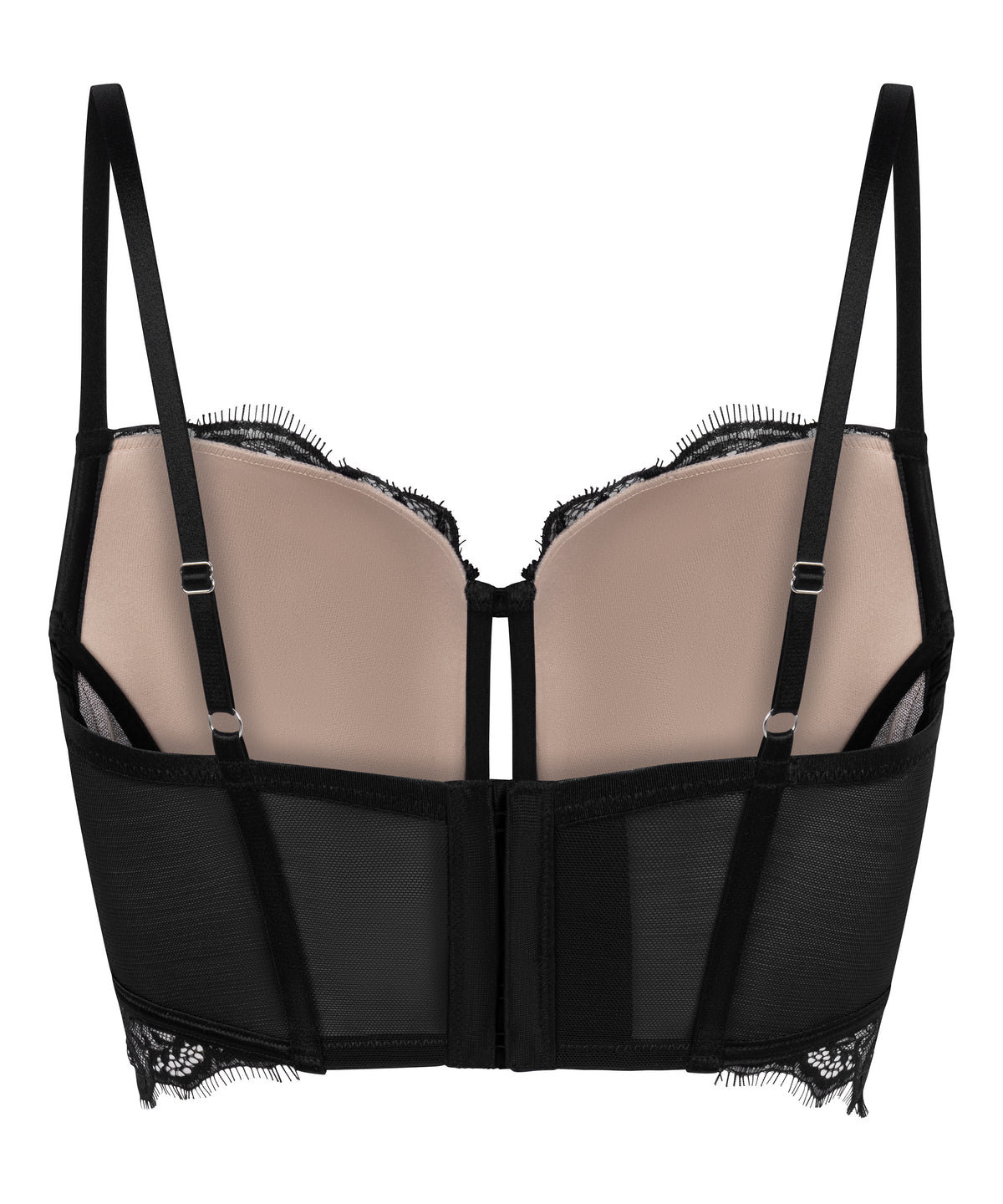 Floral Lace Longline Underwire Bustier Bra