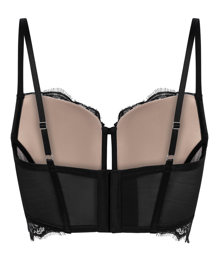 Floral Lace Longline Underwire Bustier Bra
