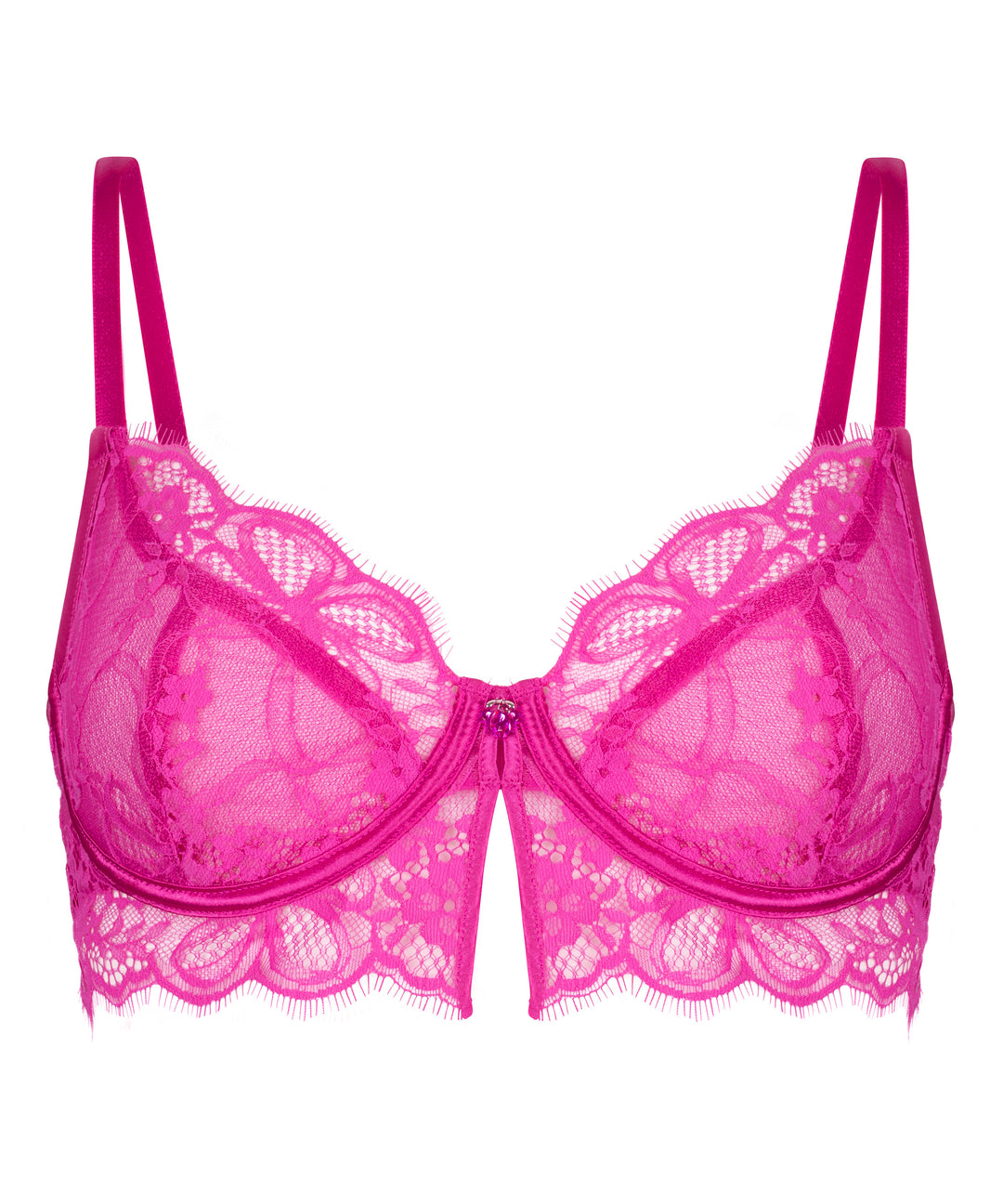Floral Lace Underwire Longline Bralette