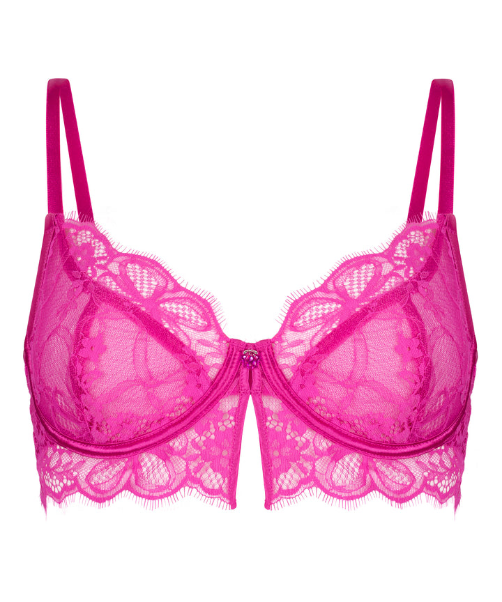 Floral Lace Underwire Longline Bralette