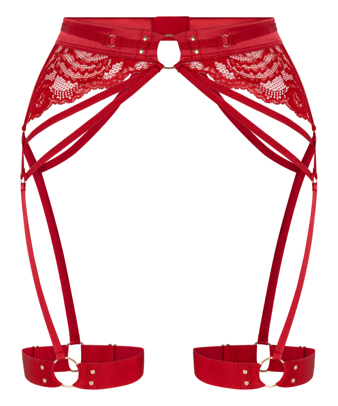 Lace &amp; Harness Suspender Garter Belt