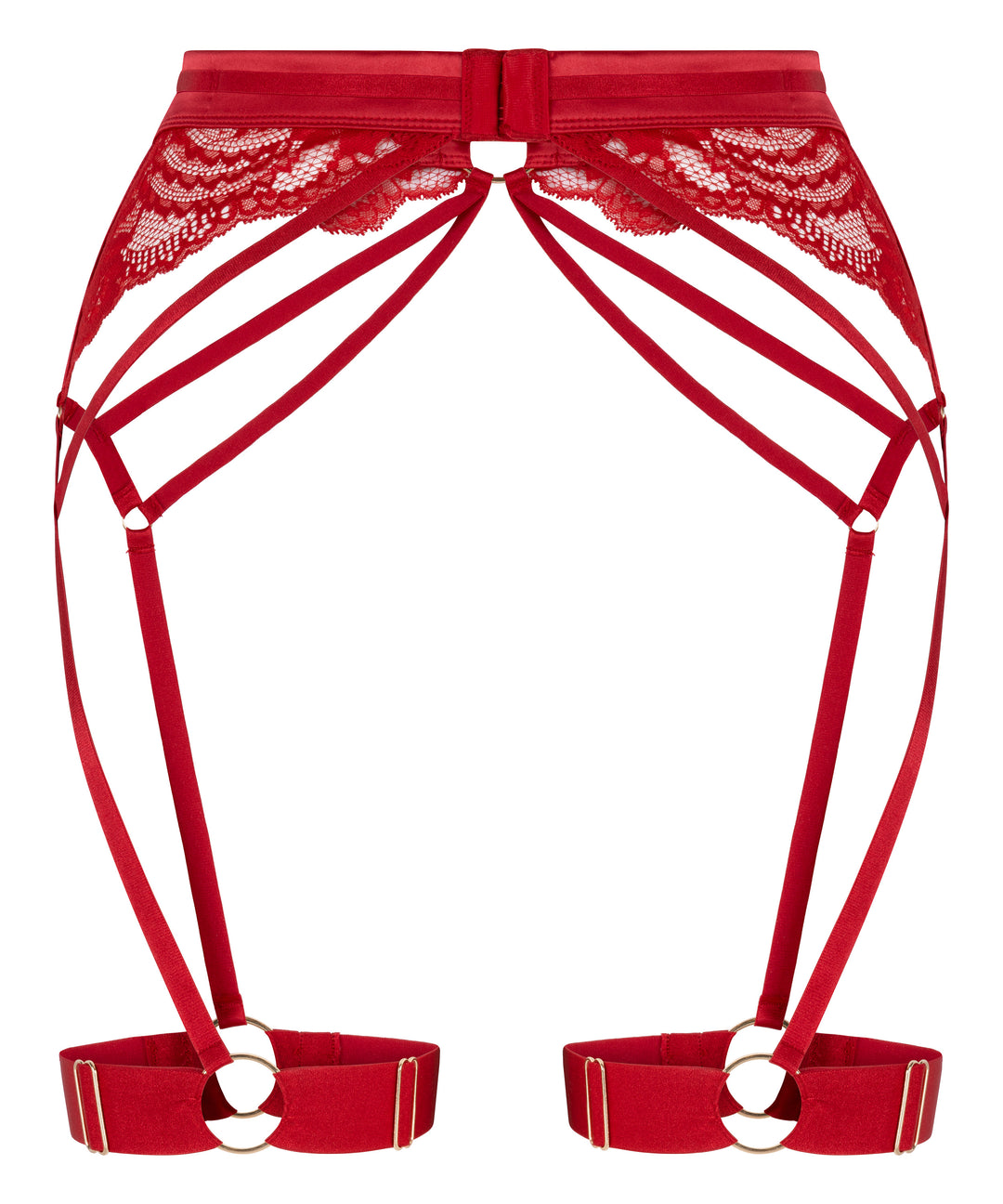 Lace &amp; Harness Suspender Garter Belt