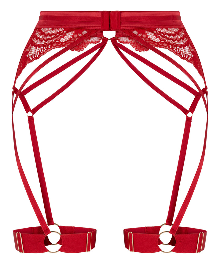 Lace &amp; Harness Suspender Garter Belt